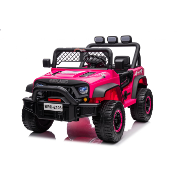 Autko terenowe Geoland Power dla 2 dzieci Różowy + Pilot + Silniki 2x200W + Bagażnik + Radio MP3 + LED